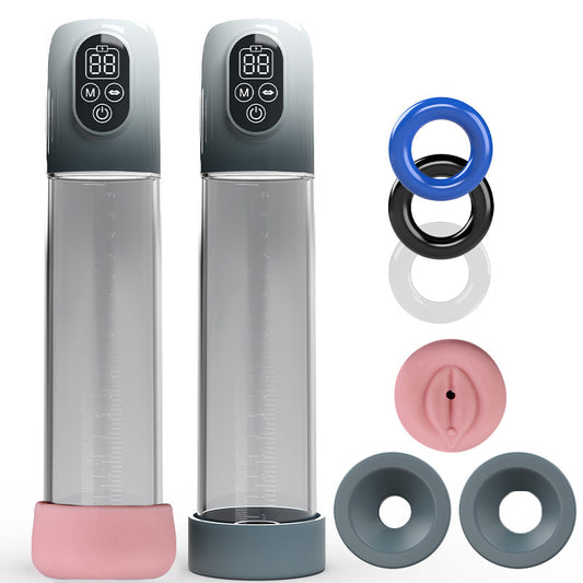 Moss - 4 IN 1 Vacuum Penis Pump with Multiple Training modes for the Training Season Grey Penis Pumps