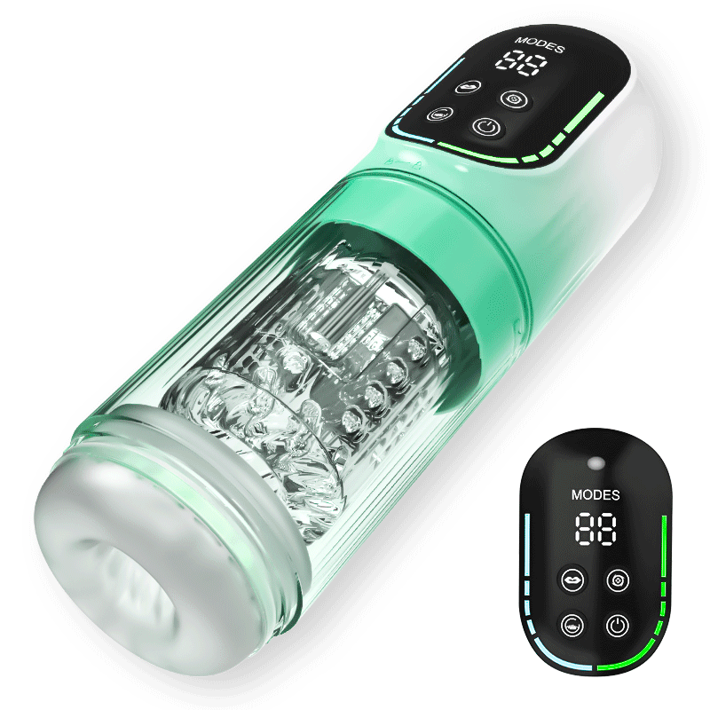 Heaven - 5 in 1 Function Automatic Male Stroker & Suction Penis Pump Green Masturbation Cup
