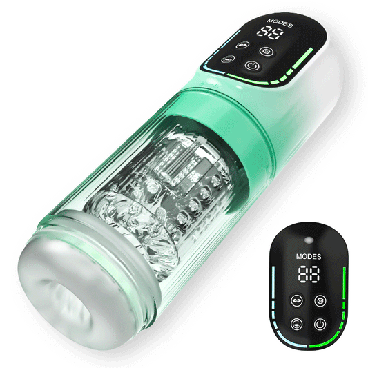 Heaven - 5 in 1 Function Automatic Male Stroker & Suction Penis Pump Green Masturbation Cup