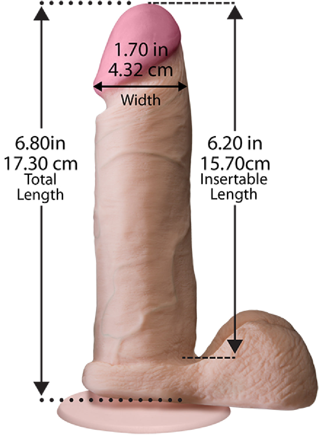 ULTRASKYN 6 Inch Realistic Suction Cup Dildo – Non-Phthalate Body-Safe Toy