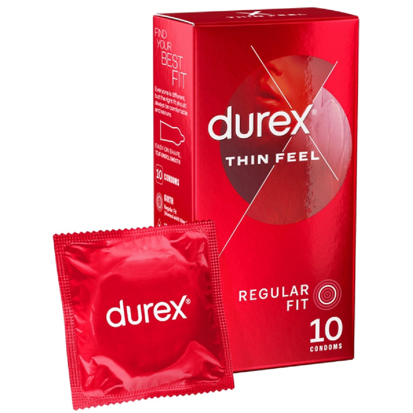 Durex Thin Feel Regular Fit Condoms – 10 Pack Thin Condoms