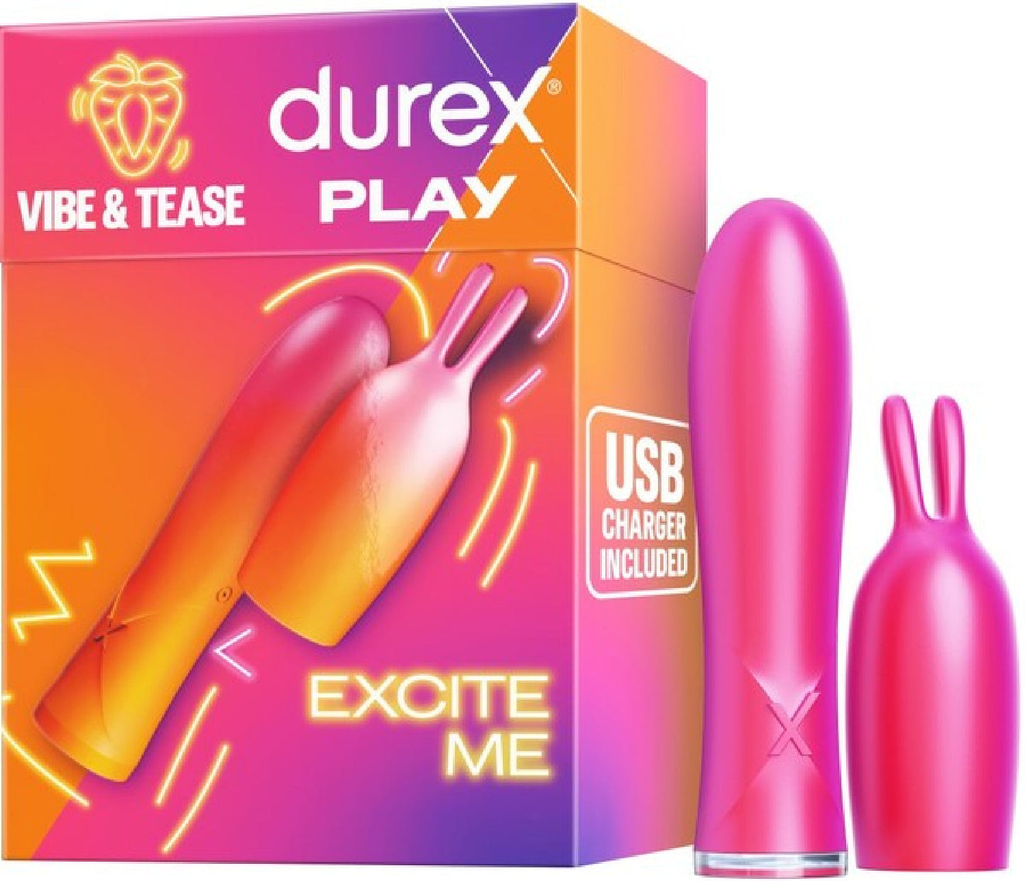 Durex Play Vibe & Tease 2-in-1 – Multi-Speed Vibrator with Teaser Tip