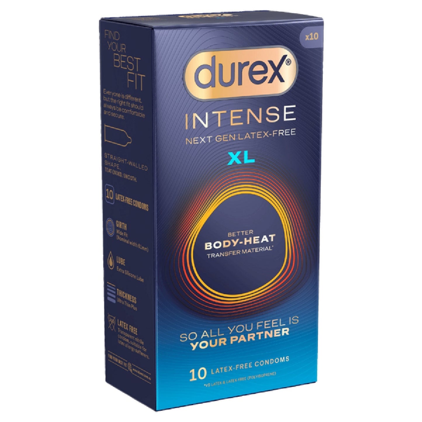 Durex Intense XL – Premium Latex-Free Condom 10 Pack