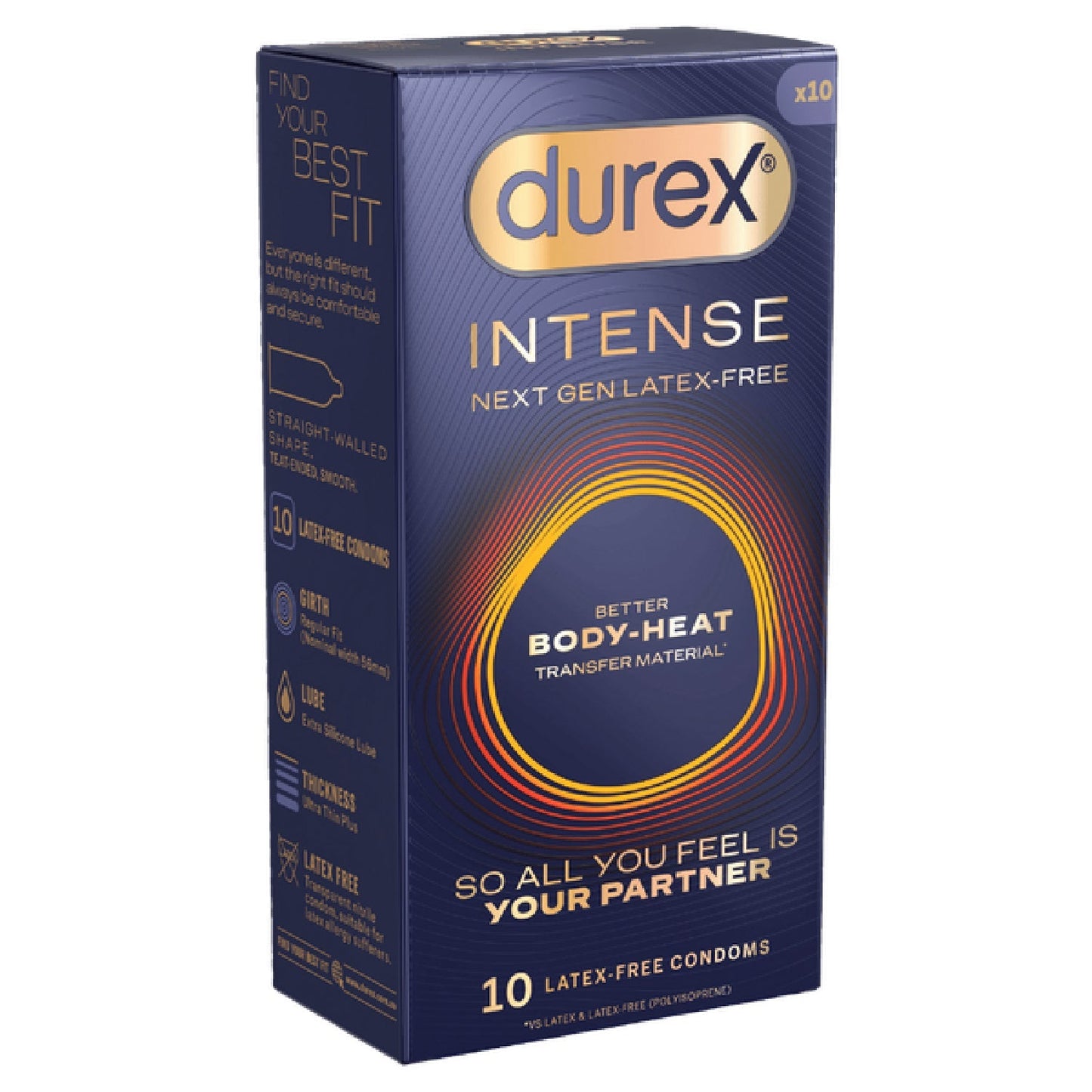 Durex Intense Regular – BodyFeel Material Latex-Free Condom 10 Pack