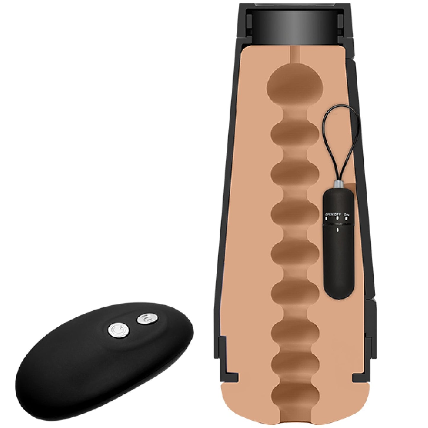 Doc Johnson Main Squeeze Original Vibro – Wireless Remote-Controlled Vibrating Masturbator