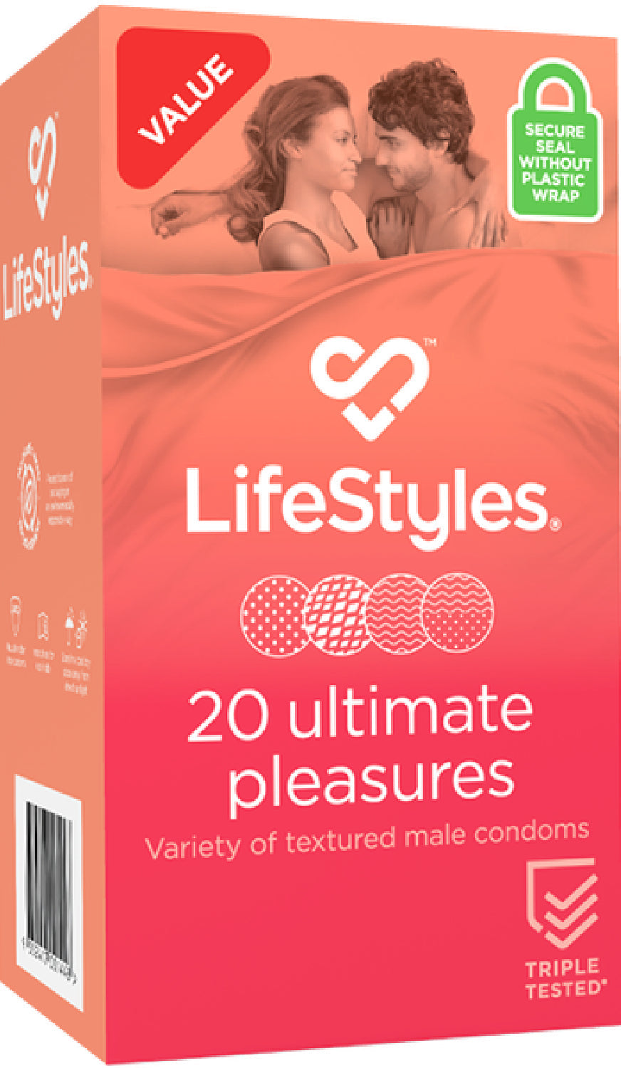 LifeStyles Ultimate Pleasures Variety Textured Condoms – Pack of 20 Condoms