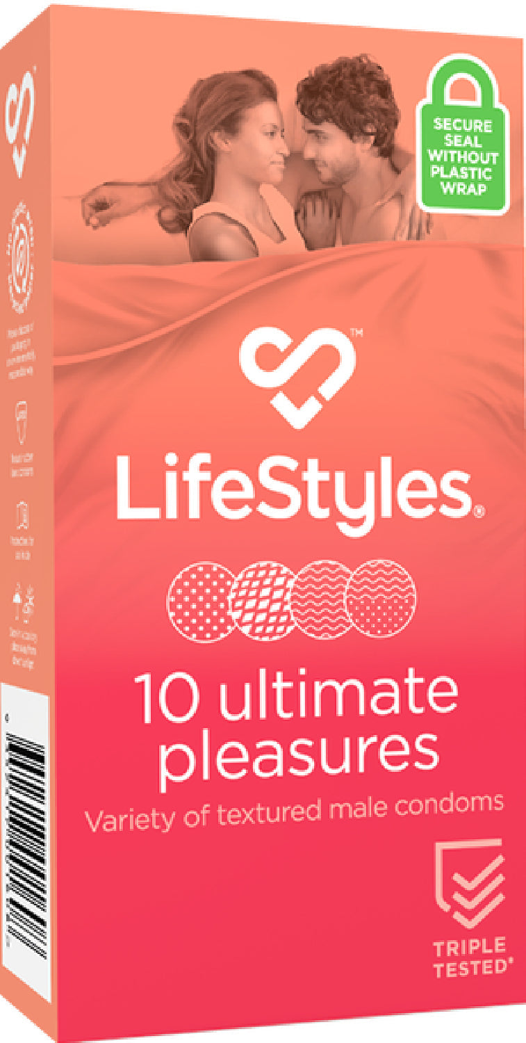 LifeStyles Ultimate Pleasures Variety Pack – Textured Lubricated Condoms Pack of 10