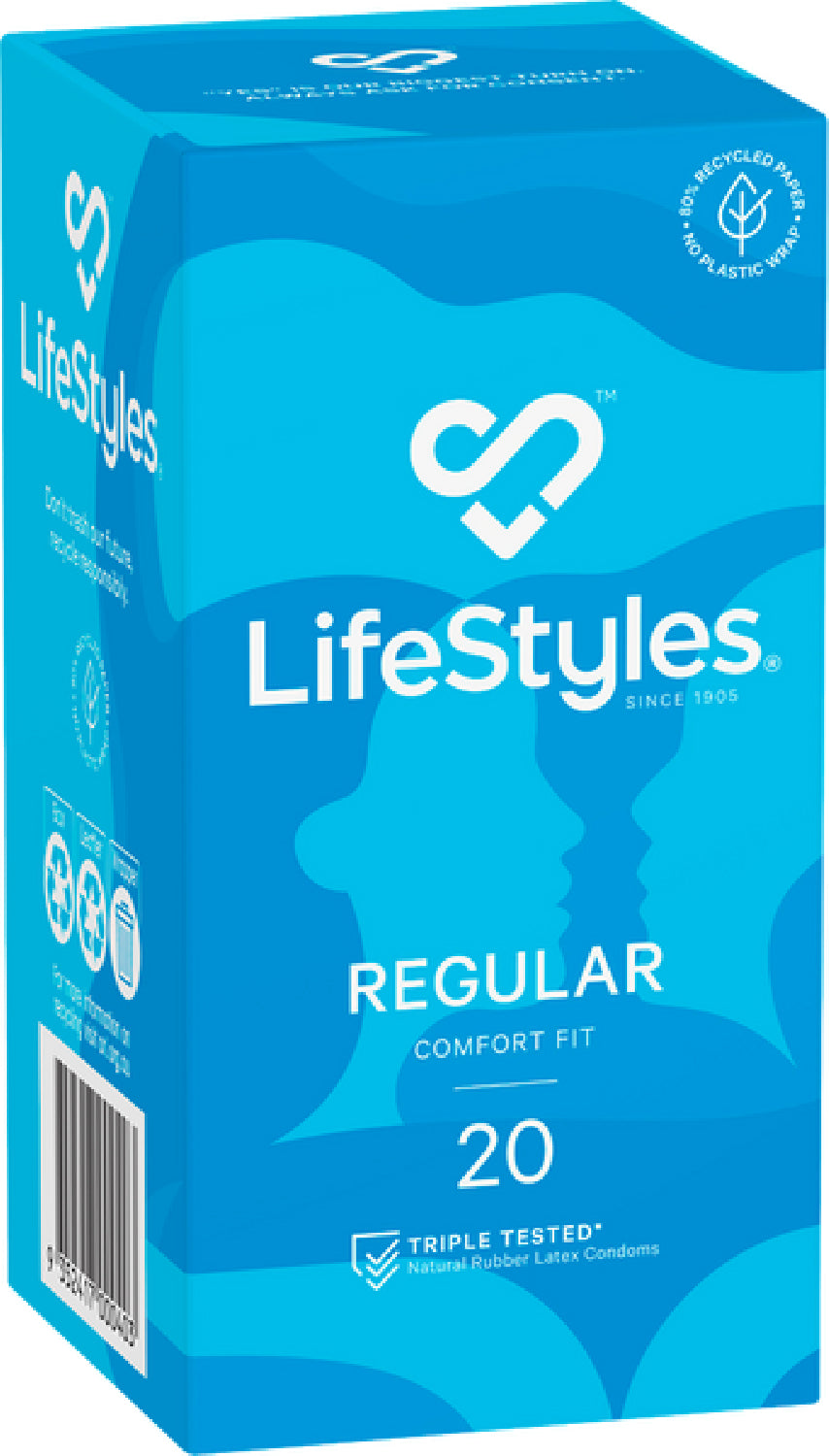 LifeStyles Regular Condoms – Protective 53mm Condom 20 Pack