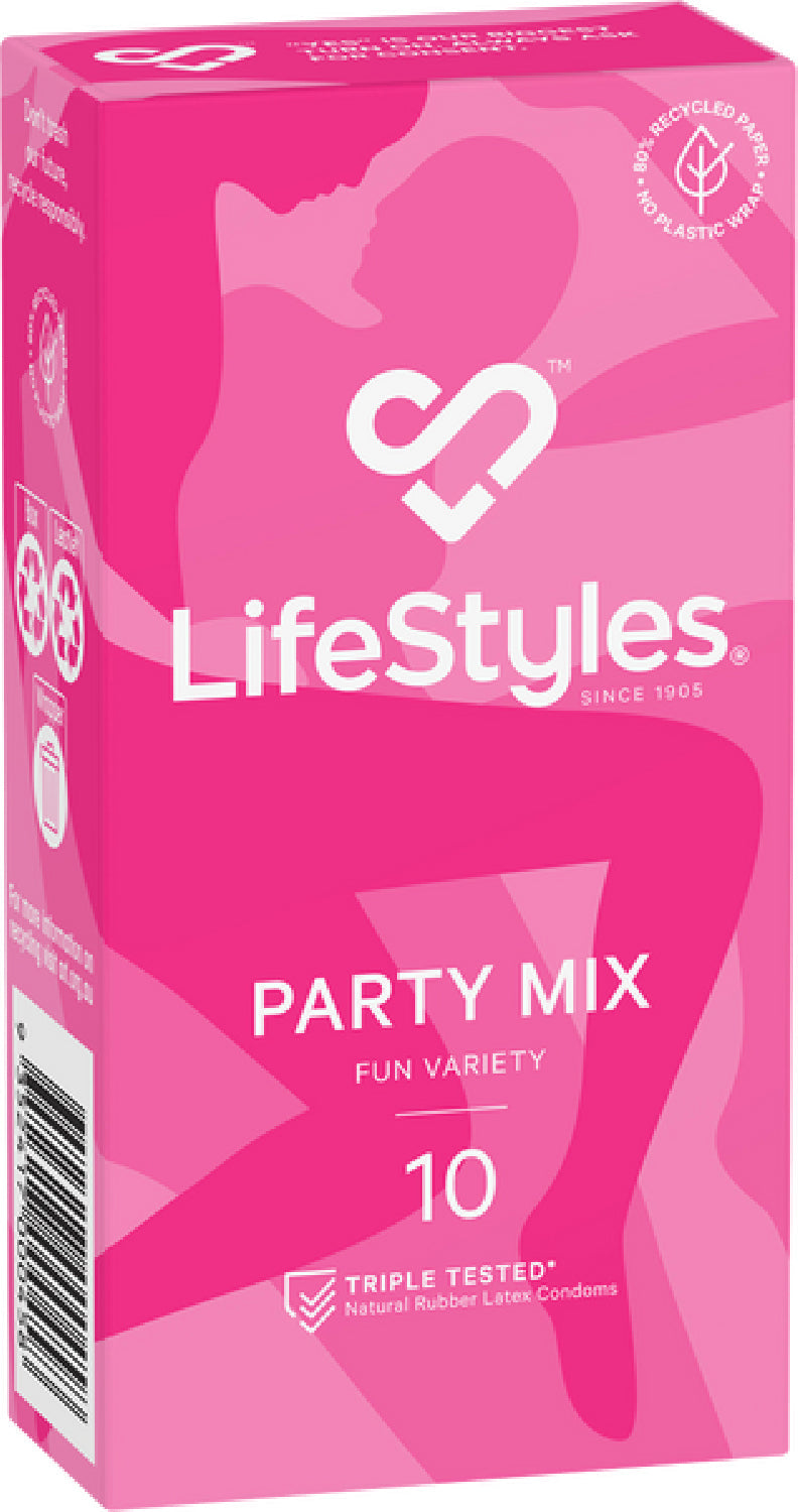 LifeStyles Party Mix – Assorted Flavored Textured Condoms 10 Pack