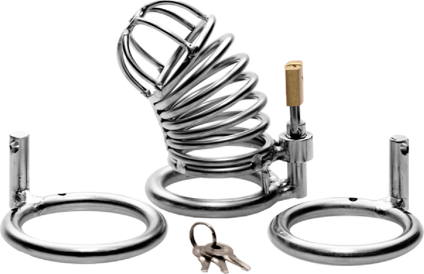 The Jail House Chastity Device – Male Locking Cage Chastity Device with Three Ring Sizes