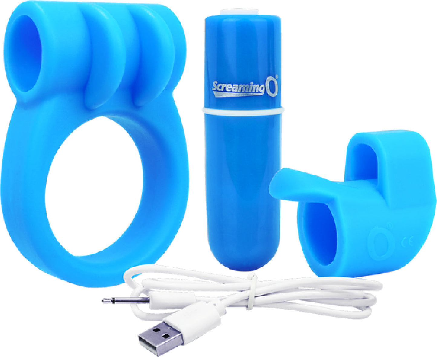 Charged Combo Kit 1 – Body-Safe Silicone Cock Ring and Fingertip Sleeve Kit