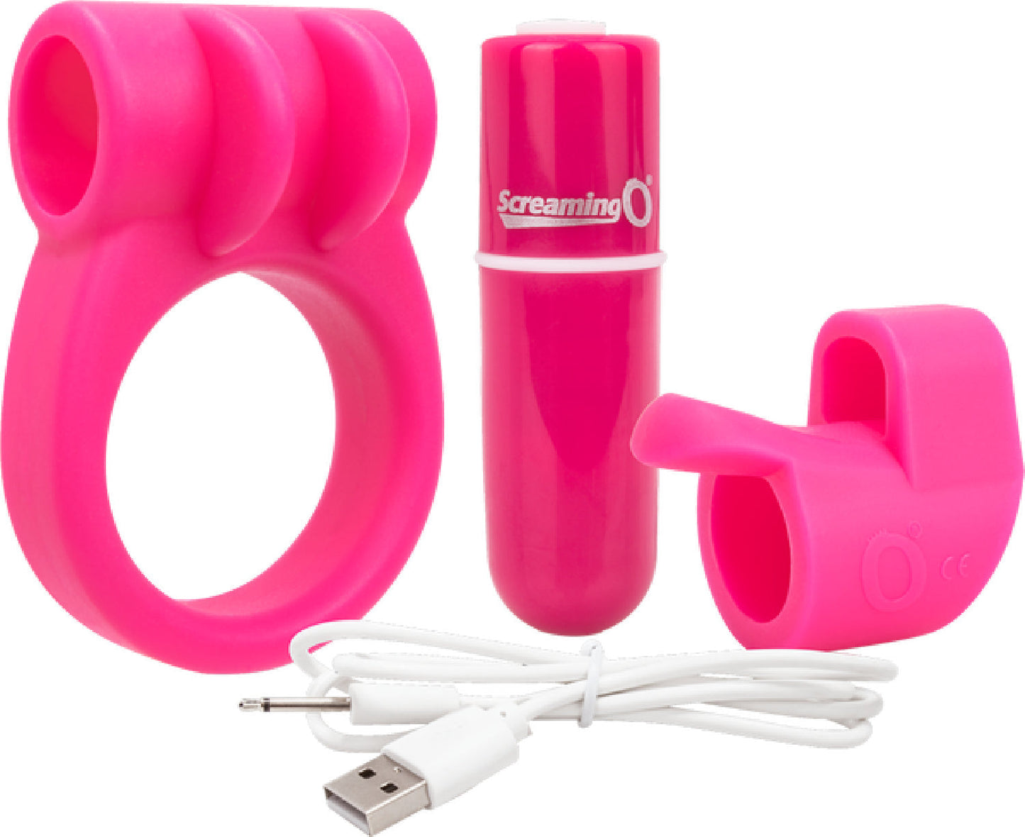 Charged Combo Kit 1 – Body-Safe Silicone Cock Ring and Fingertip Sleeve Kit