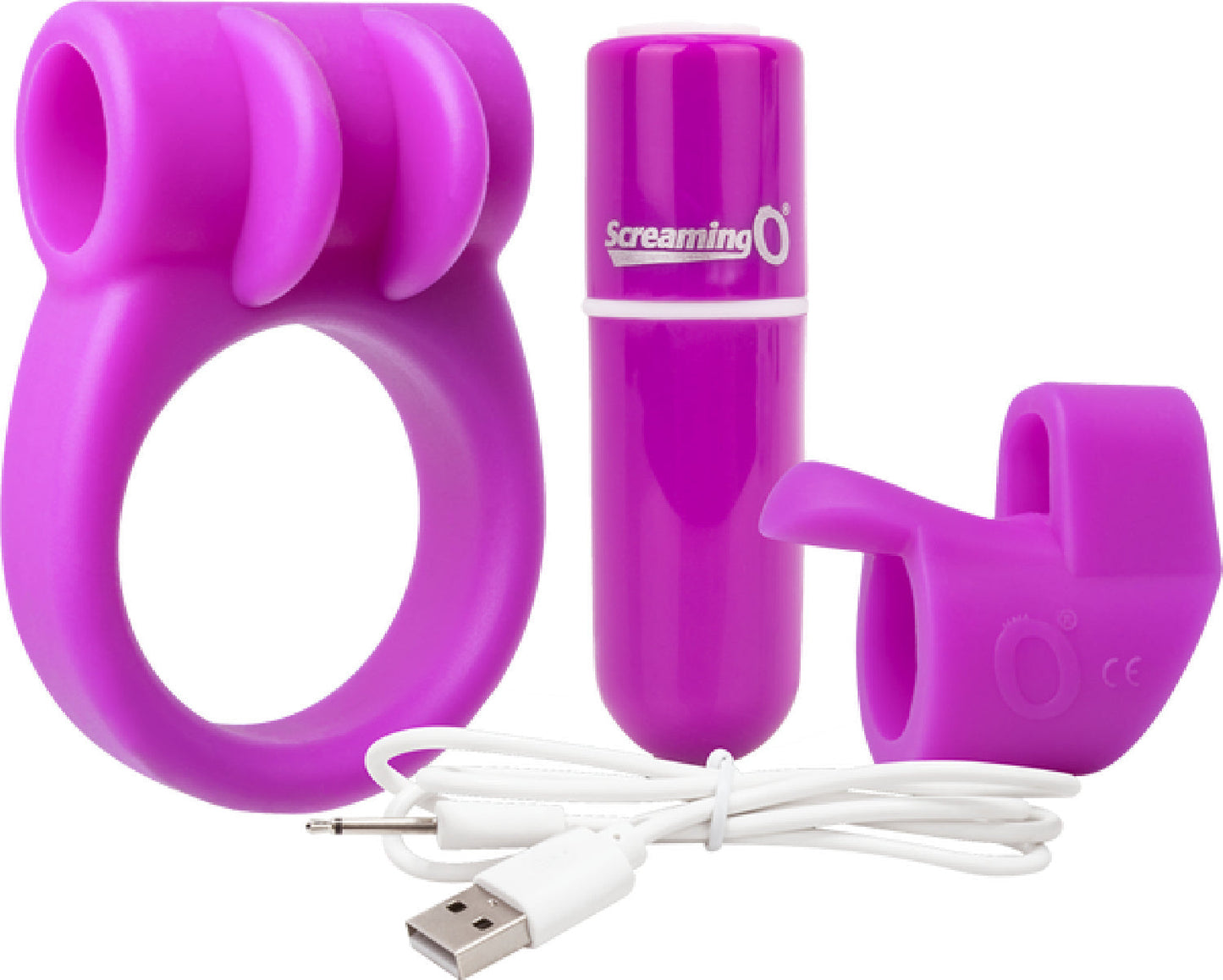 Charged Combo Kit 1 – Body-Safe Silicone Cock Ring and Fingertip Sleeve Kit