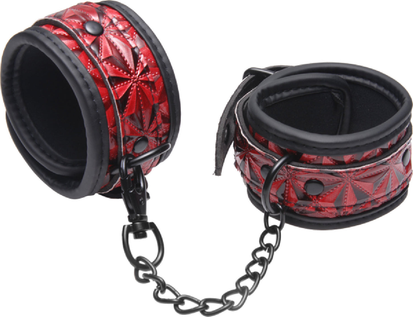 Crimson Tied Embossed Ankle Cuffs – Adjustable Bondage Accessories