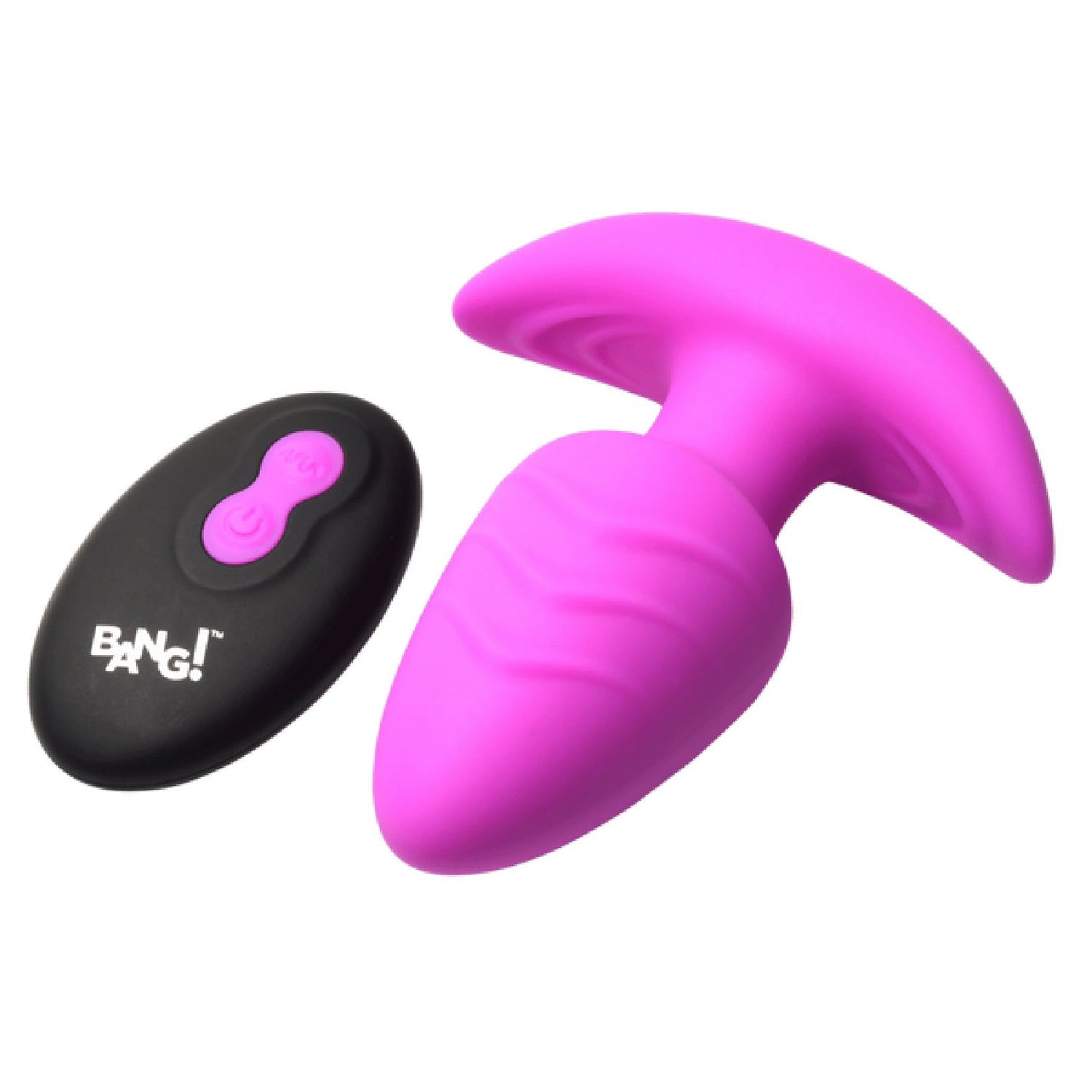 Rotating & Vibrating Silicone Butt Plug w/ Remote (Purple)
