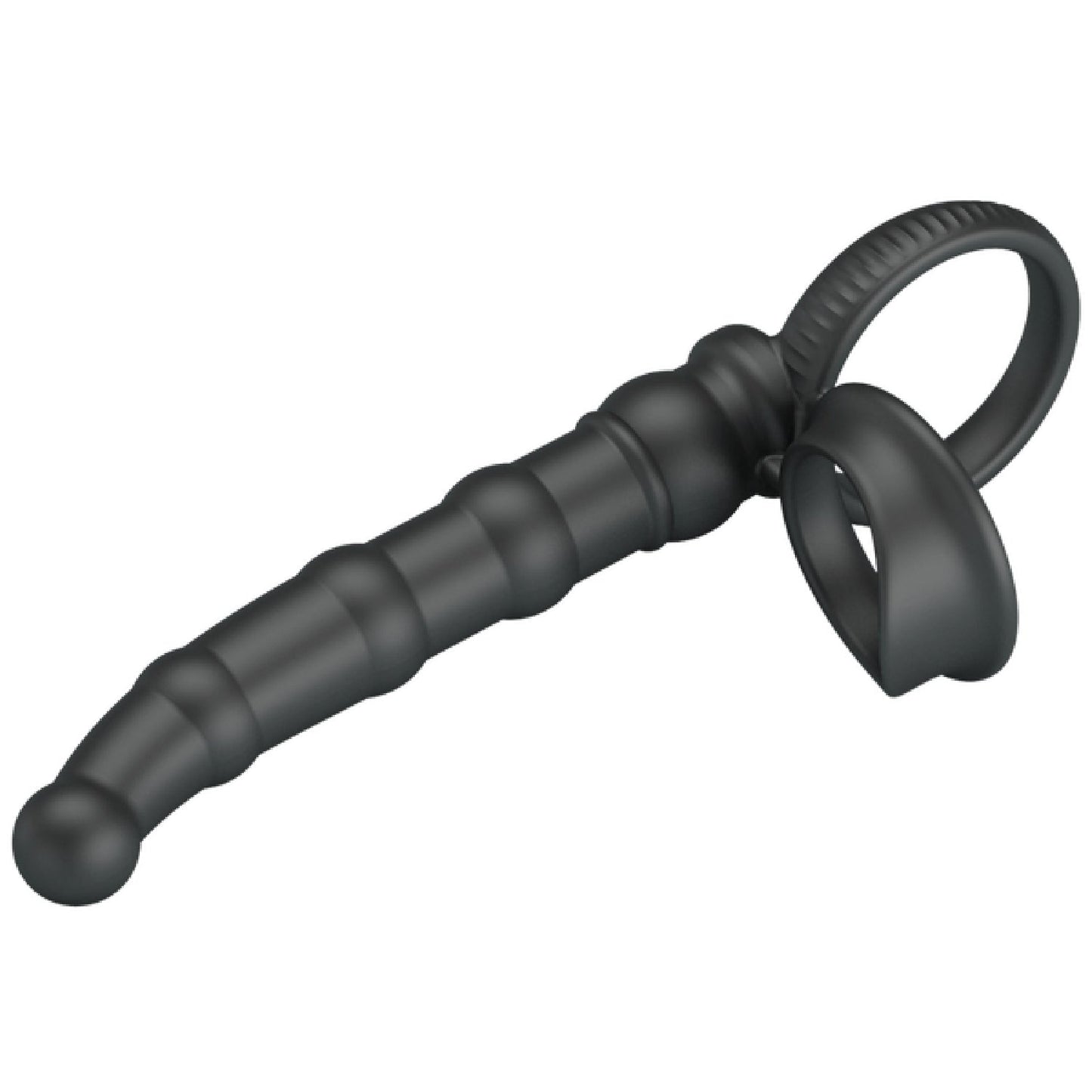 Tatum Cock Ring with Anal Probe – Silicone 10 Frequency Vibrating Cock Ring