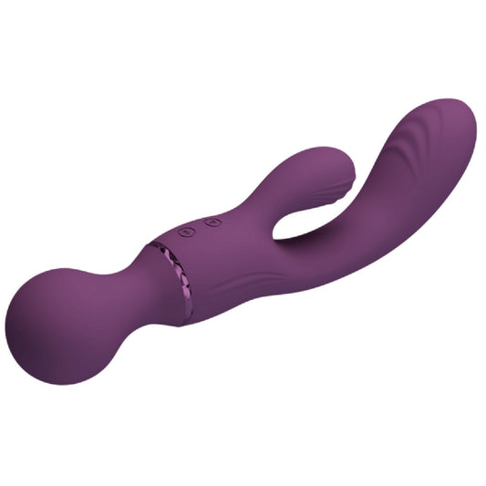 Rechargeable All Rounder – Waterproof Silicone Rabbit Vibrator with Ribbed Heads