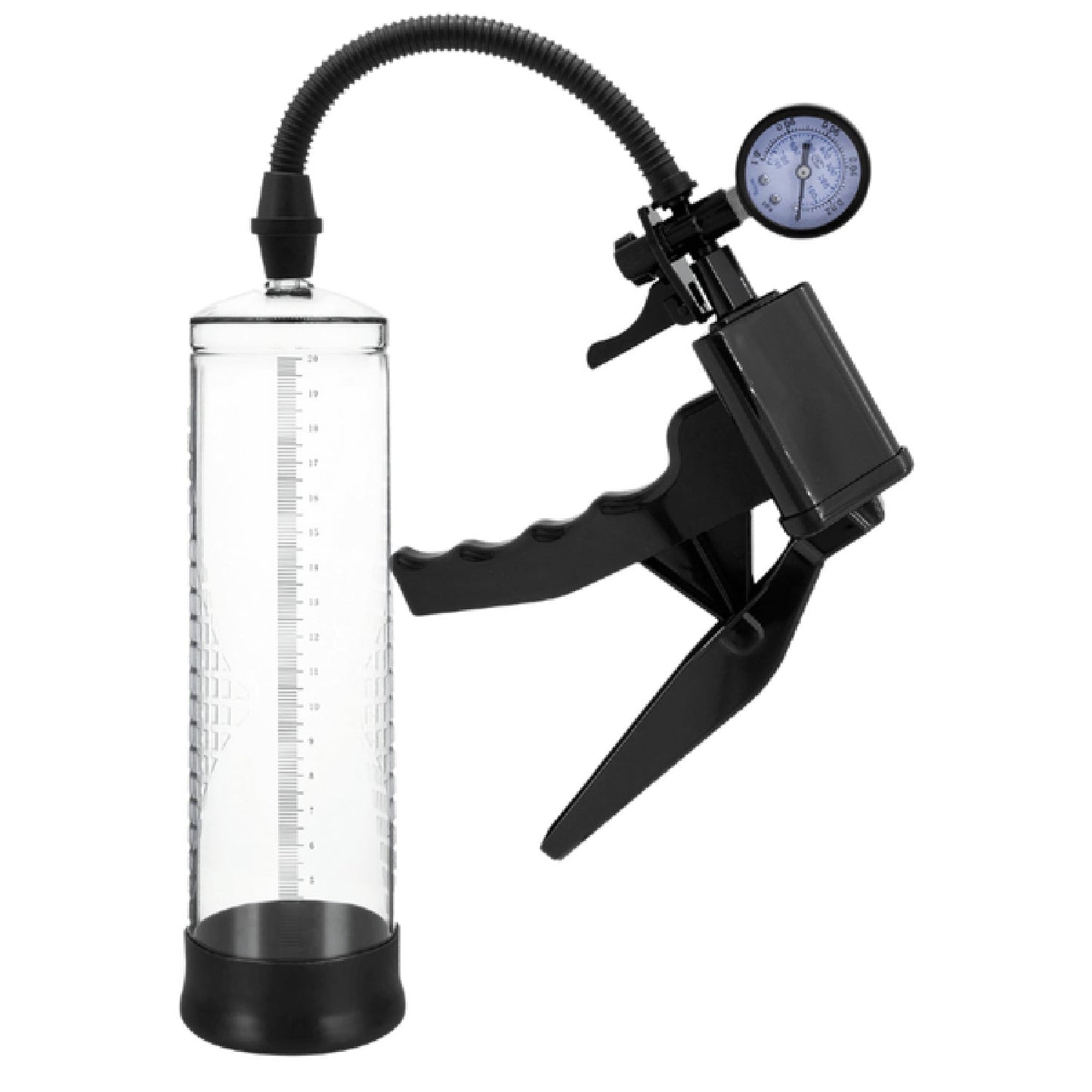 Vaczilla X10 Trigger Gauge Hand Grip – Penis Pump with Silicone Sleeve and Negative Pressure Gauge