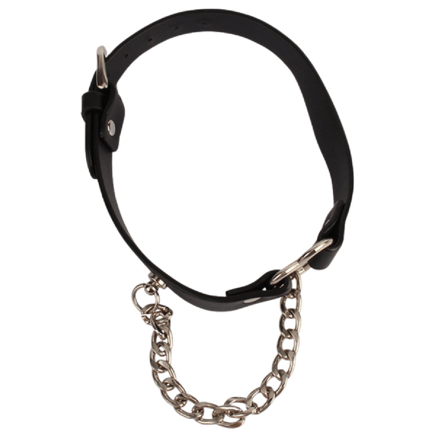 Heart Collar with Lockable Buckle and Chain – Bondage Collar