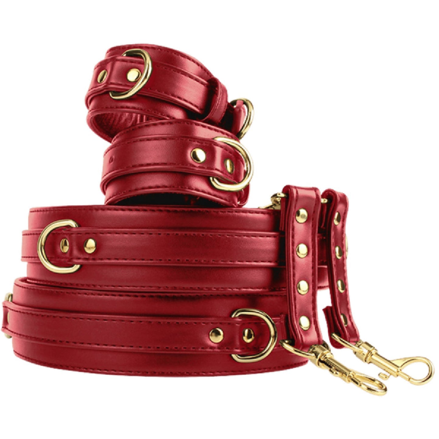 Wrist to Thigh Cuff Set – Adjustable PU Cuffs Restraint Set