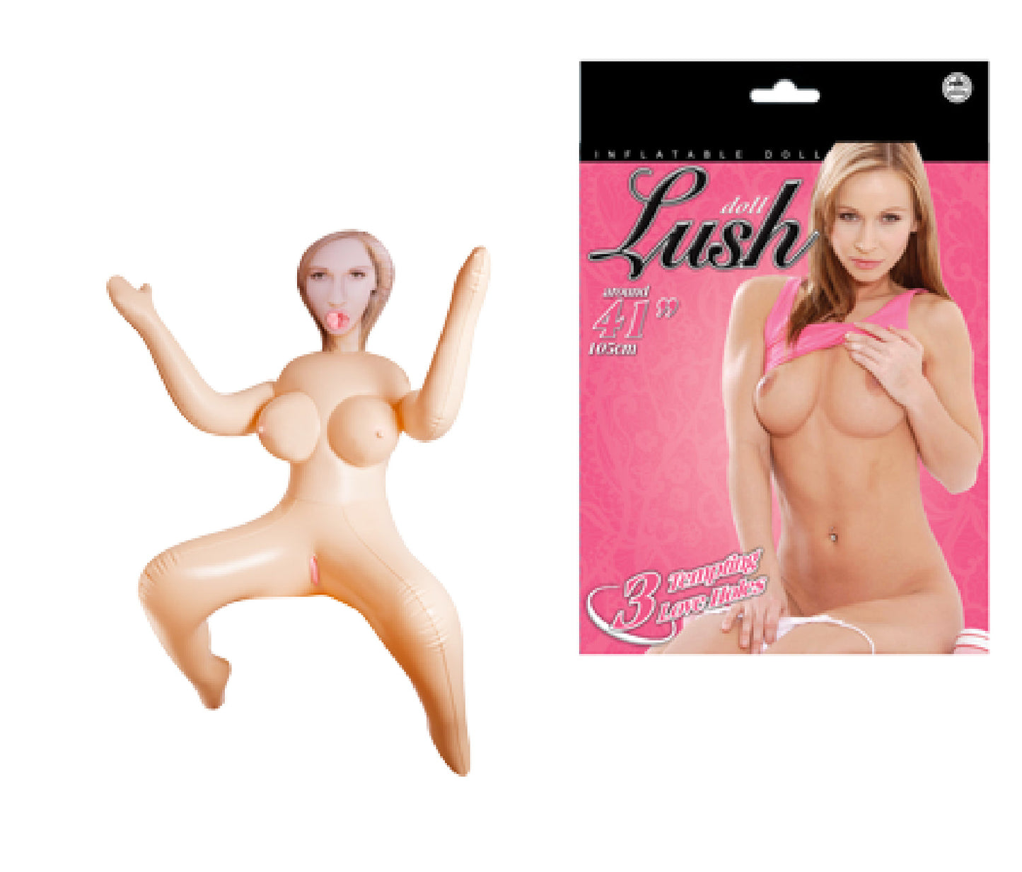 Lush Dolls Jessica S – Life-Size Inflatable Doll with Open Mouth and Perky Breasts