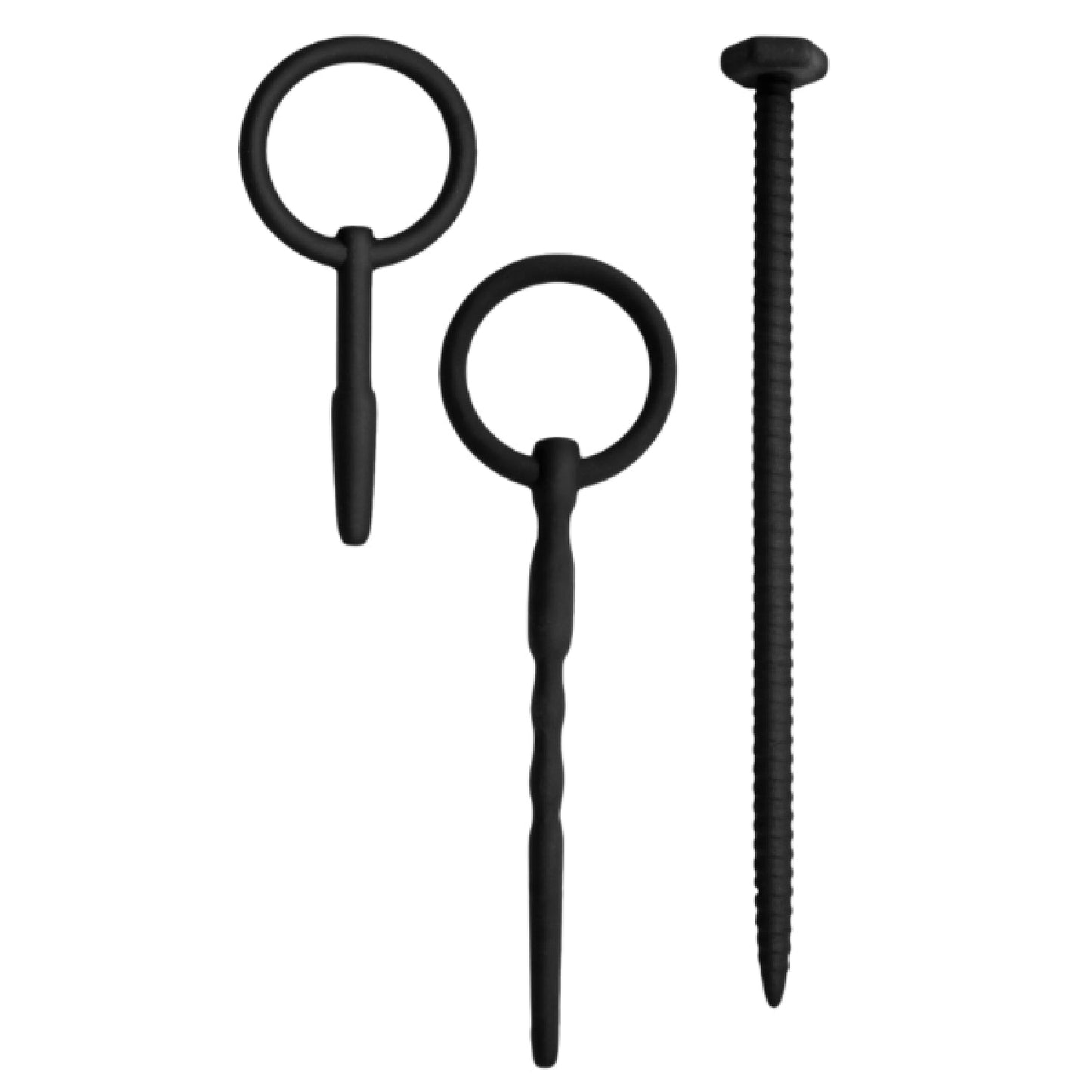 Silicone Urethral Sounding Kit (Black) – Body-Safe 6 to 8 Inch Urethral Sounds