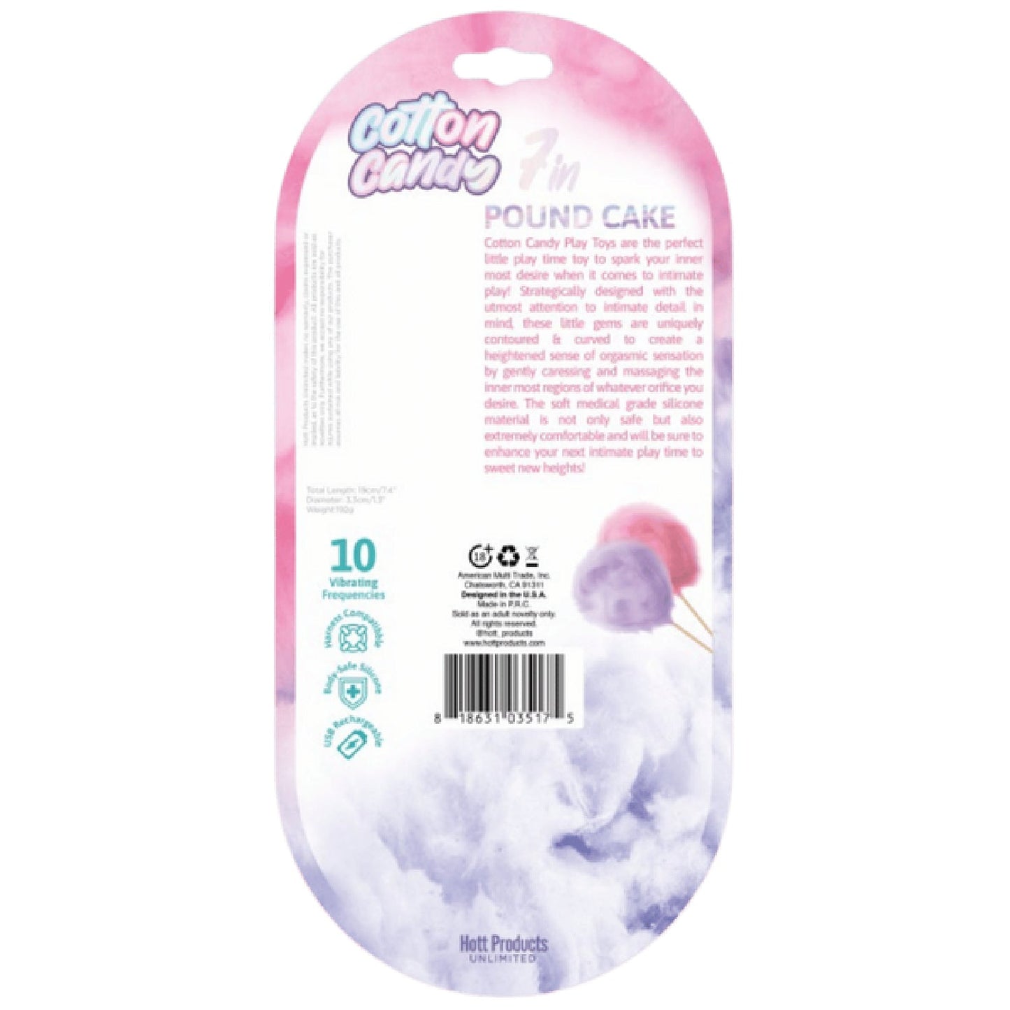 Poundcake Cotton Candy – Medical-Grade Silicone Customizable Vibration Vibrator