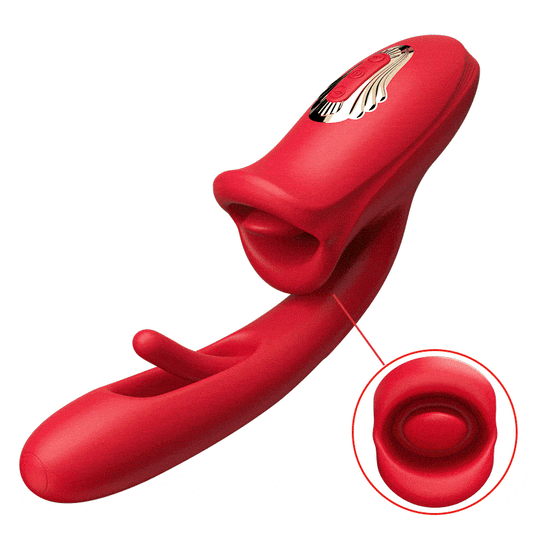 Bisou - Shaped Biting Soother with Vibration & Flapping Vibrators