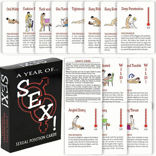 Acmejoy- Sex Game Position Cards Bedroom Battle Cards Date-Night Fun Couple Poker Games Improve Relationship Black Lube & Essential