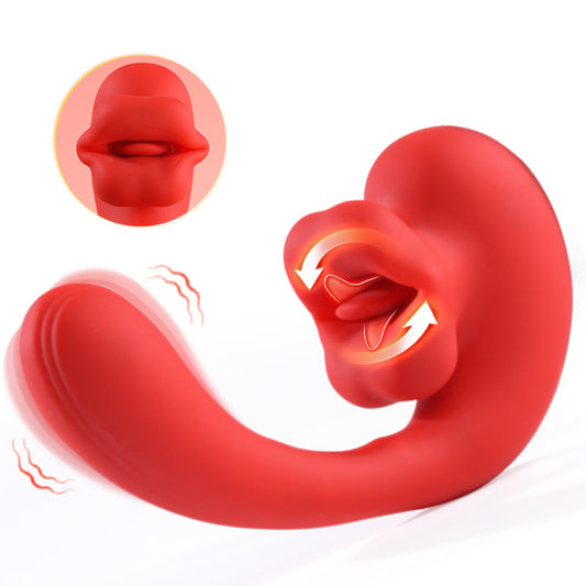 Acmejoy - Tongue Licking Vibrator with 10 Biting Clitoral Stimulators Vibrators