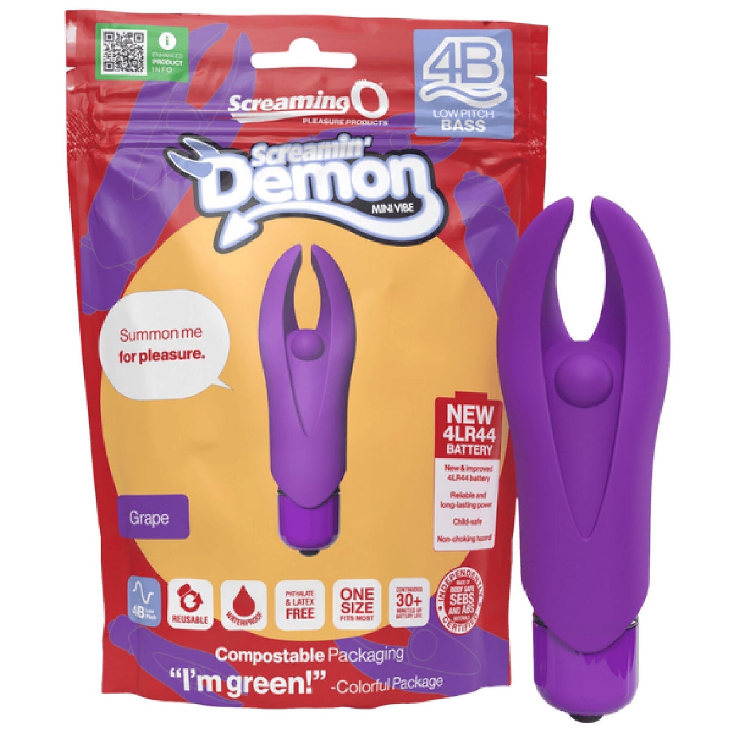Demon 4B Low Pitch Bass – Deep-Rumbling 5-Speed Vibrator with Silicone Horns