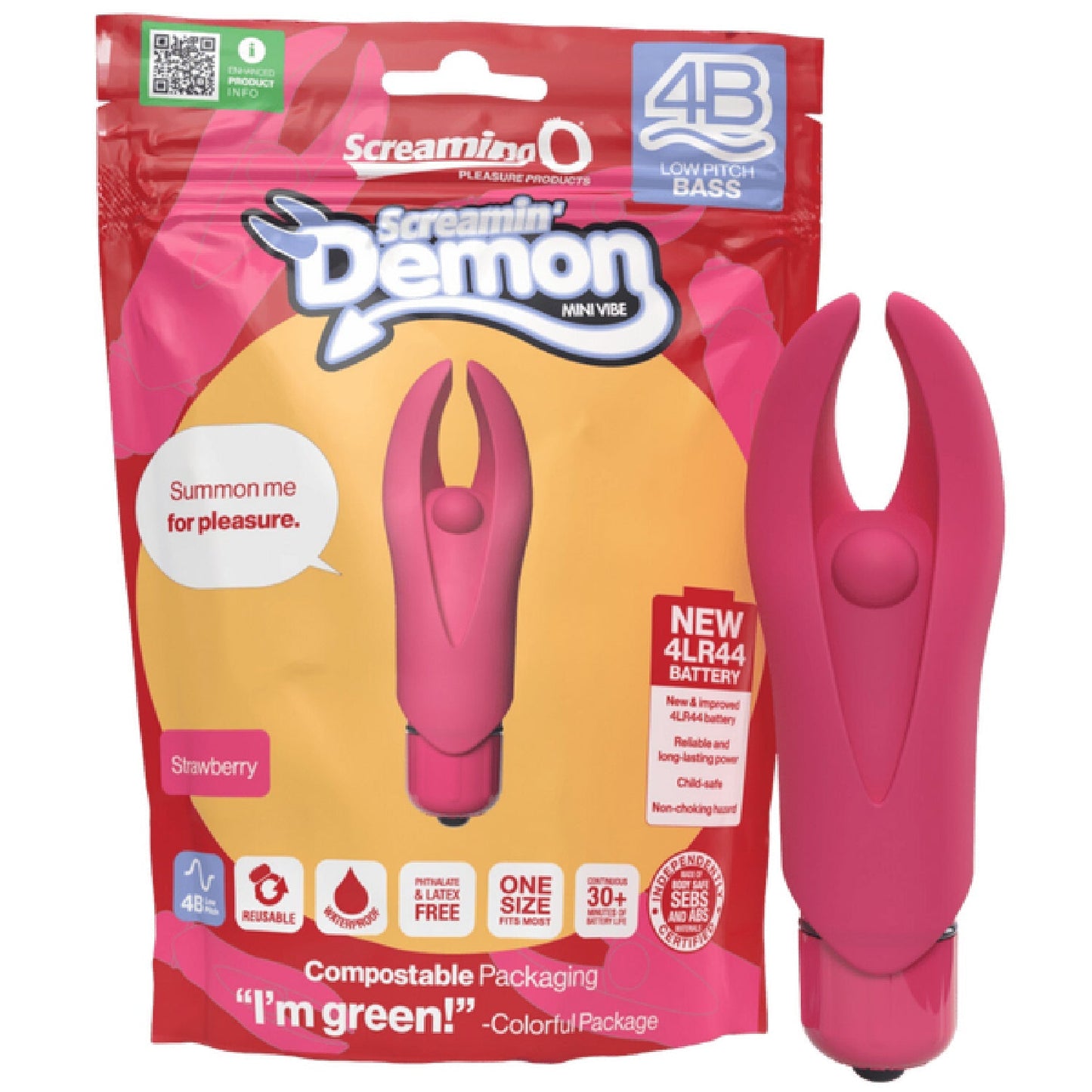 Demon 4B Low Pitch Bass – Deep-Rumbling 5-Speed Vibrator with Silicone Horns