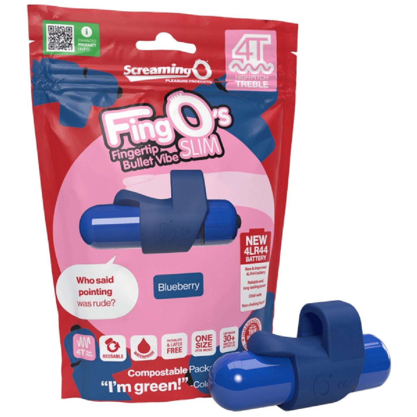 FingO Slim 4T – Waterproof Compact Finger Vibrator with High Pitch Treble Vibrations