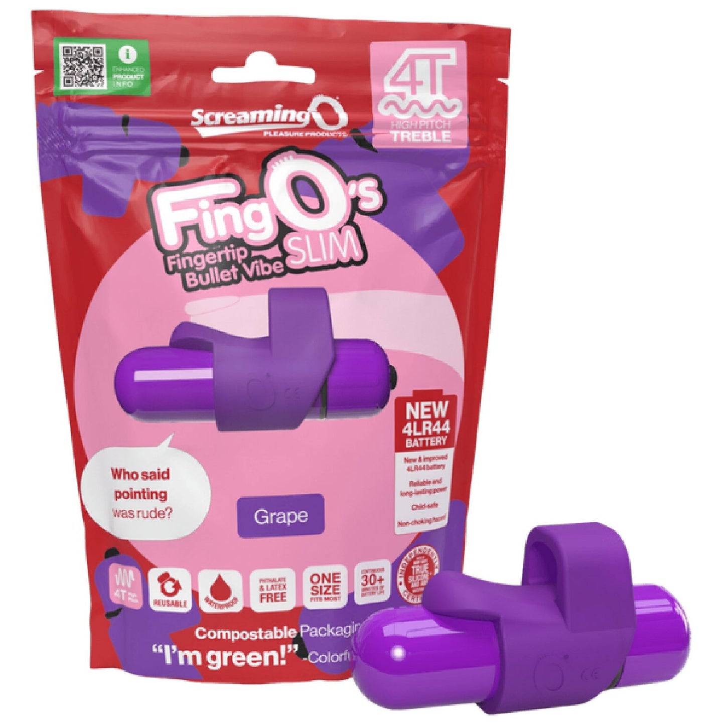 FingO Slim 4T – Waterproof Compact Finger Vibrator with High Pitch Treble Vibrations