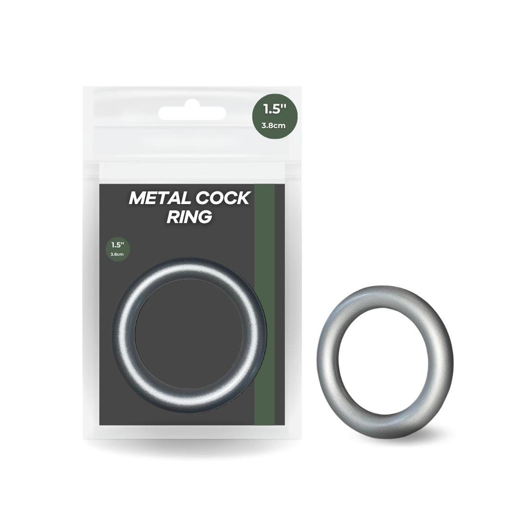 1.5 Inch Silver Metal Cock Ring with 3.8 cm Inner Diameter and 1 cm Width