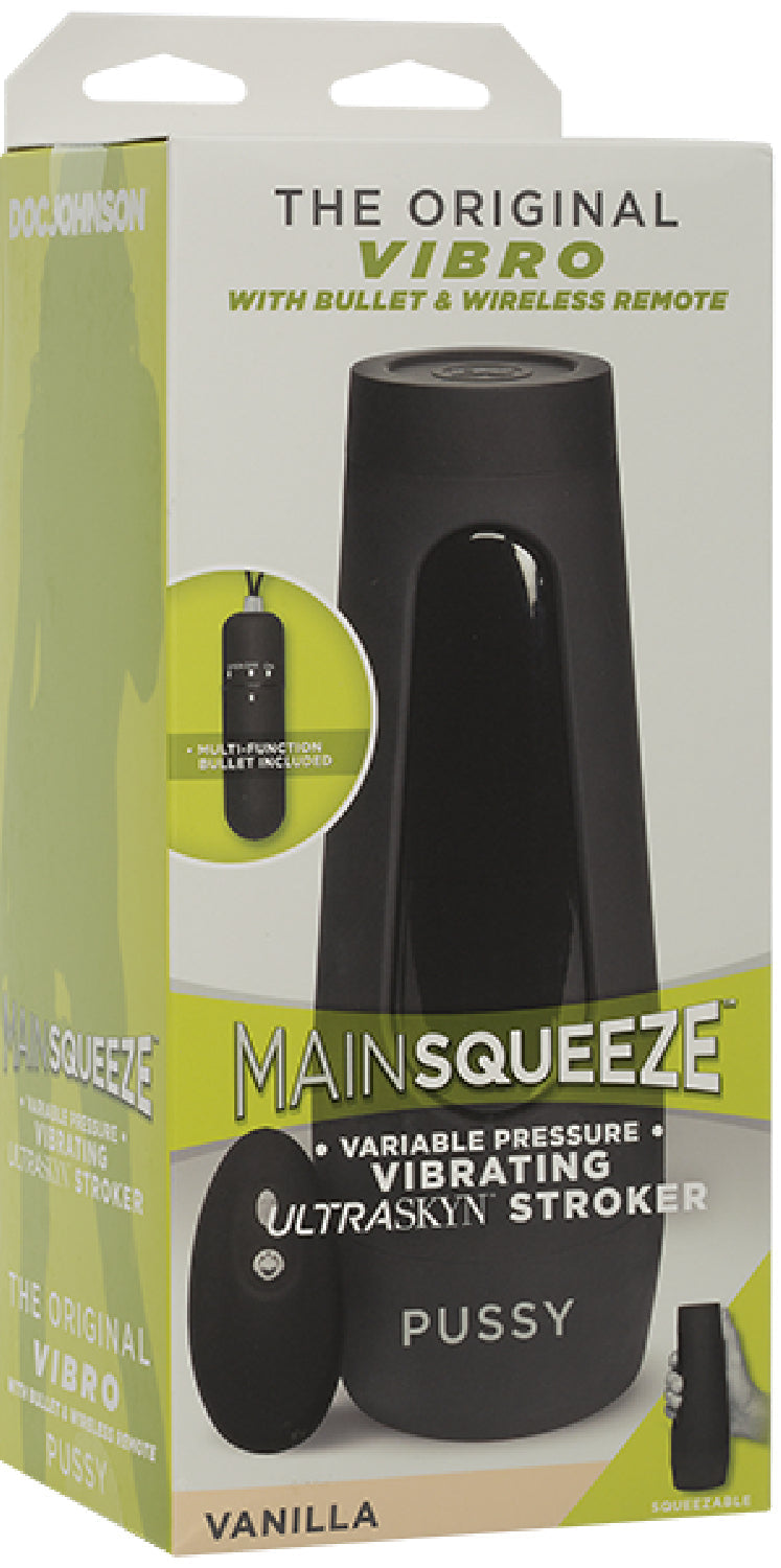 Doc Johnson Main Squeeze Original Vibro – Wireless Remote-Controlled Vibrating Masturbator