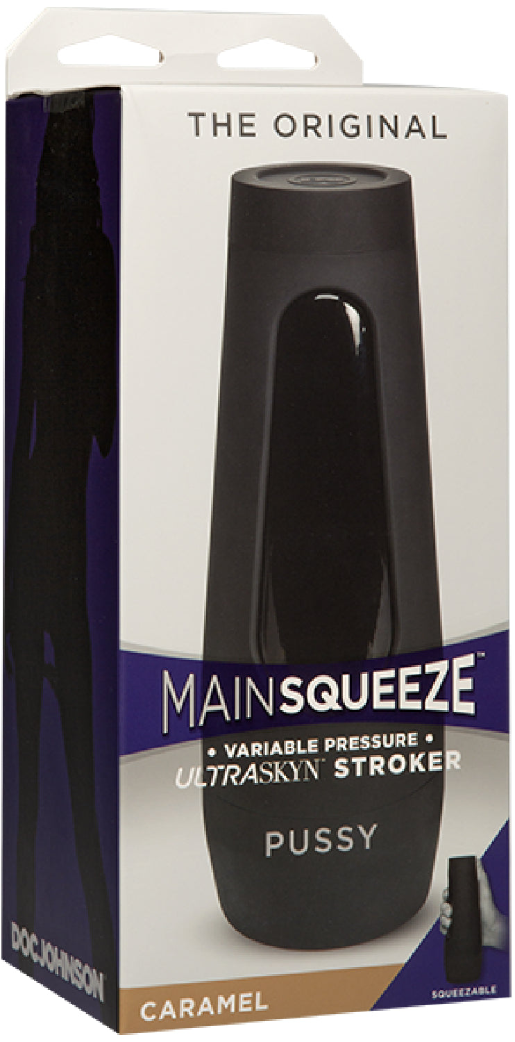 Doc Johnson Main Squeeze Original Pussy – Masturbator with Squeezable Grip and Suction Control