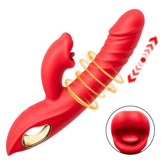 Chloe - 4 In 1 Thrusting & Licking Biting G-spot Vibrator Tongue Clitoral Stimulator Vibrators