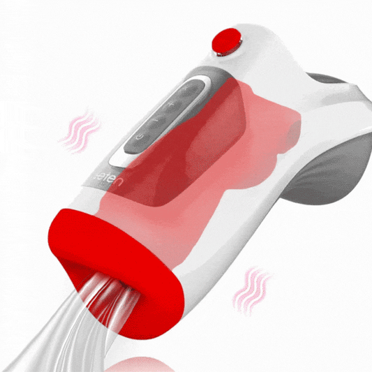 Leten - Deep Throat Blowjob Masturbator - 10 Vibration Modes Vacuum Sucking Automatic Oral Sex Male Stroker White Masturbation Cup