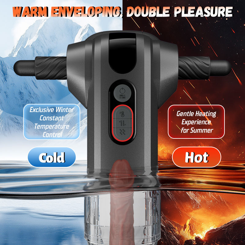 【Automatic Handle】 Motopulse - 2 heating modes, 9-frequency telescopic vibration, Handle adjustment, Male Stroker Masturbation Cup