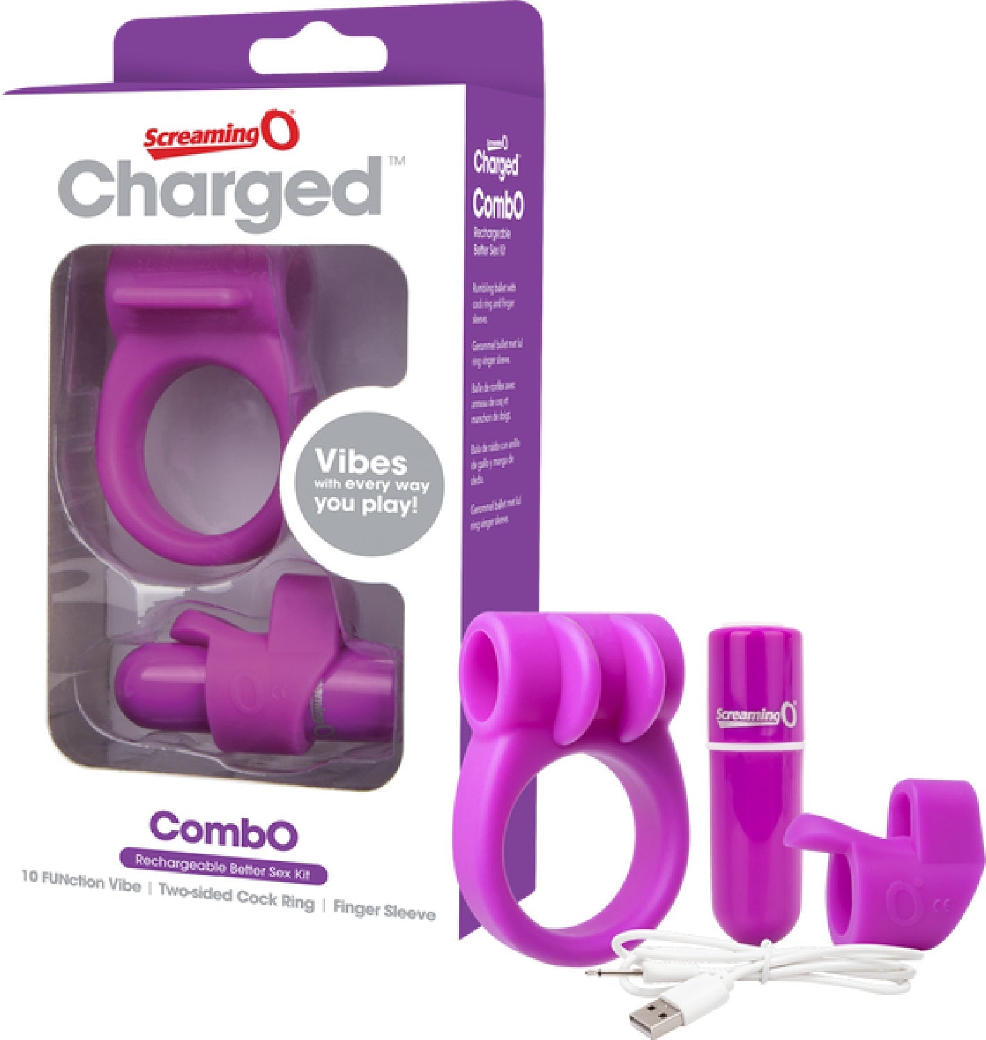 Charged Combo Kit 1 – Body-Safe Silicone Cock Ring and Fingertip Sleeve Kit