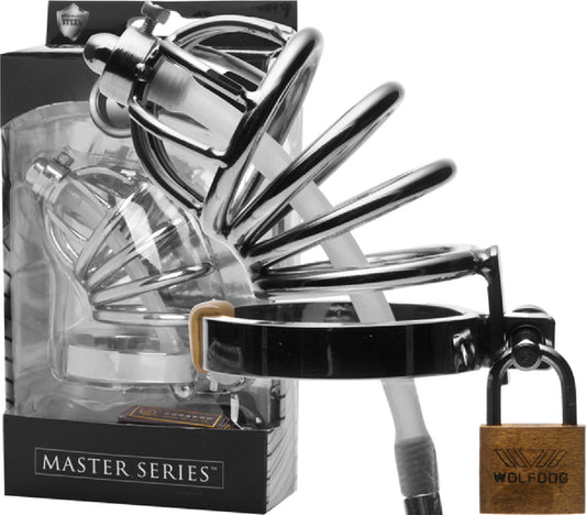 Stainless Steel Chastity Cage With Removable Silicone Urethral Plug – Penis Plug