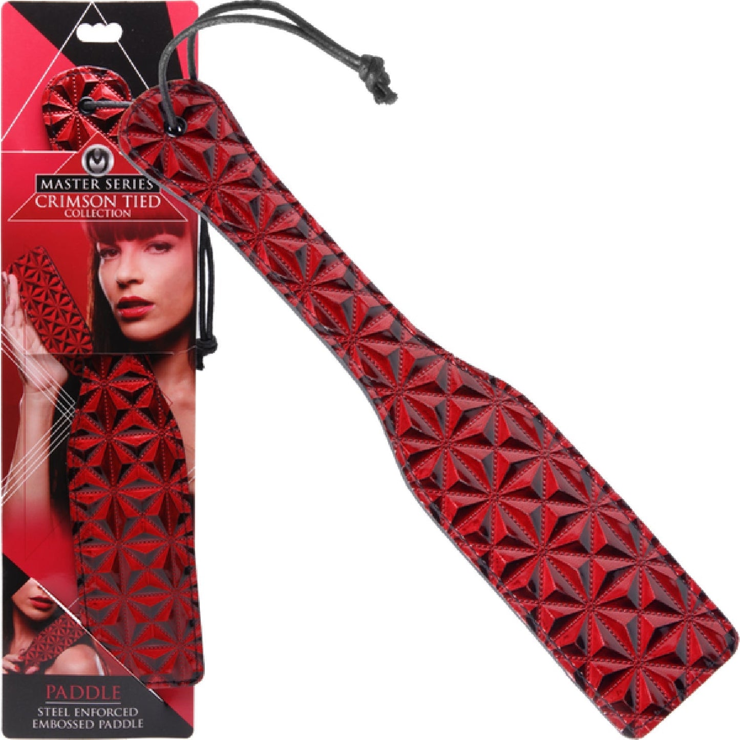 Crimson Tied Steel Enforced Spanking Paddle – Stiff Faux Leather Paddle