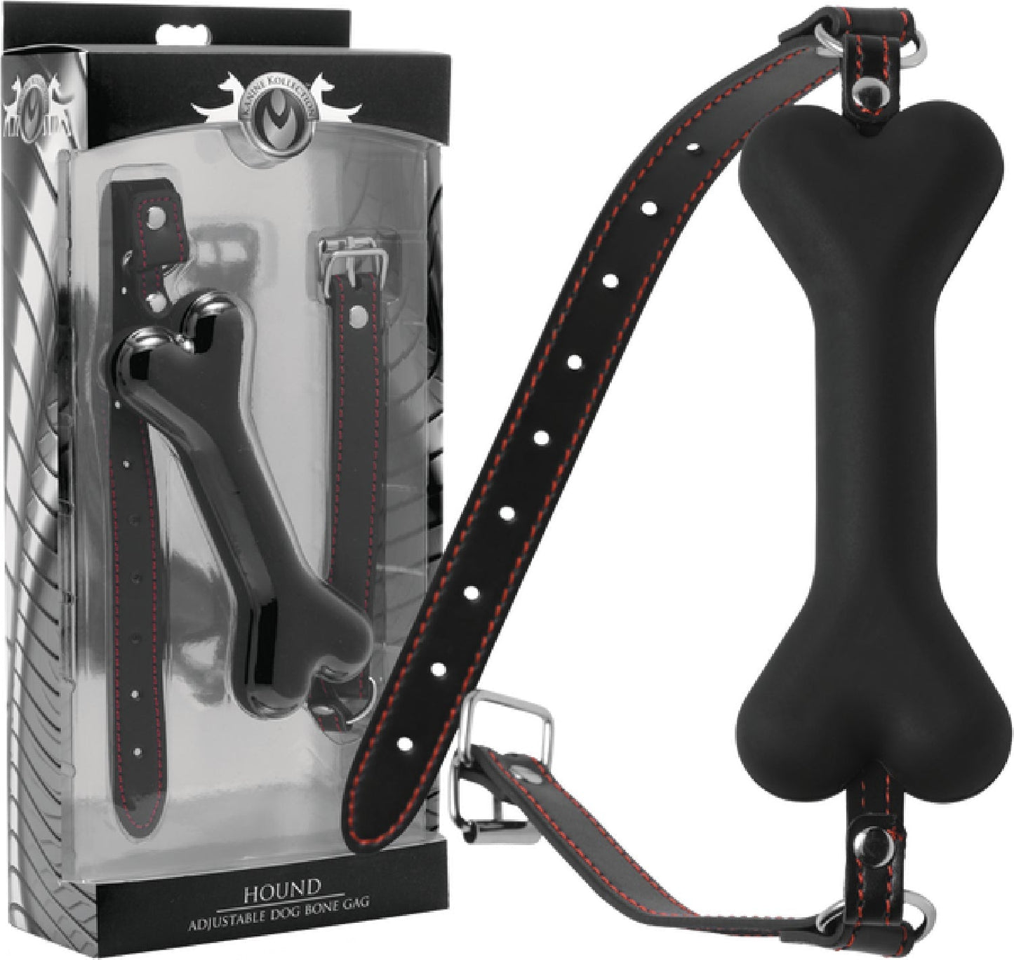 Hound Adjustable Dog Bone Gag – Silicone Bit Gag