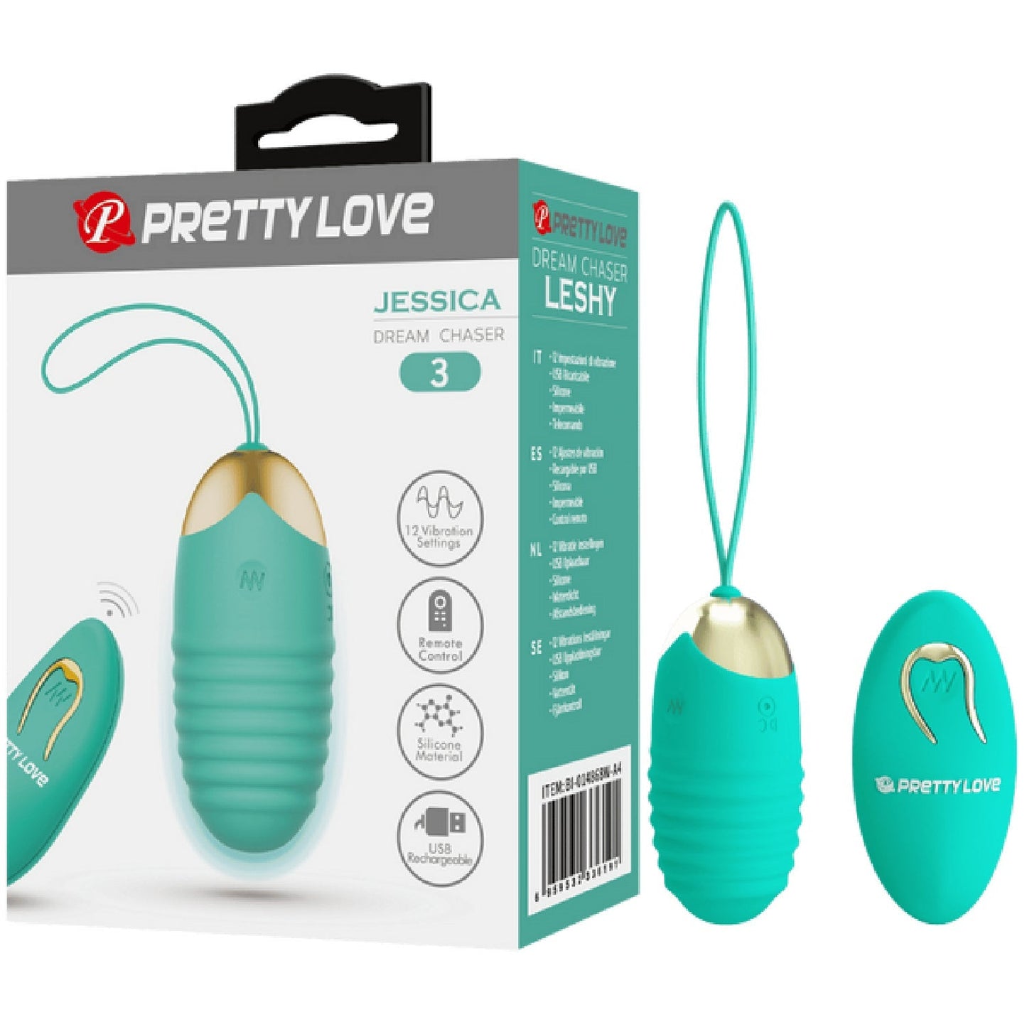 Rechargeable Jessica – Multi-Speed Remote-Controlled Silicone Egg Vibrator with 12 Vibration Settings