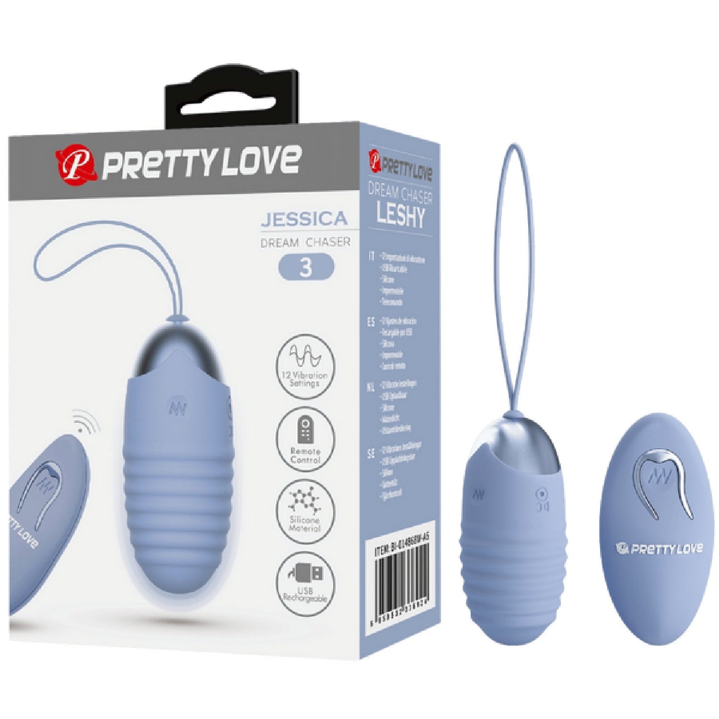 Rechargeable Jessica – Multi-Speed Remote-Controlled Silicone Egg Vibrator with 12 Vibration Settings