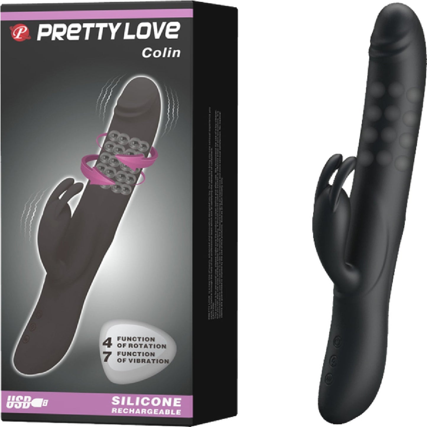 Pretty Love Rechargeable Colin Luxury Rechargeable Silicone Vibrator With Inflatable Head