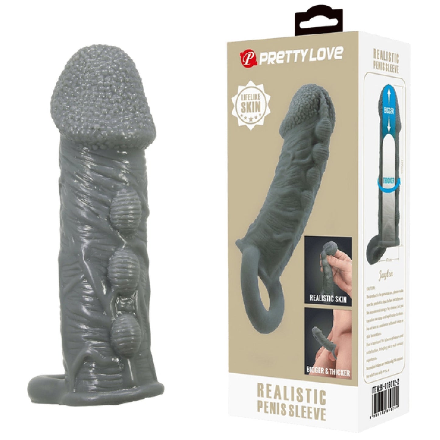 Realistic Penis Sleeve – Stretchy Thickening Penis Sleeve