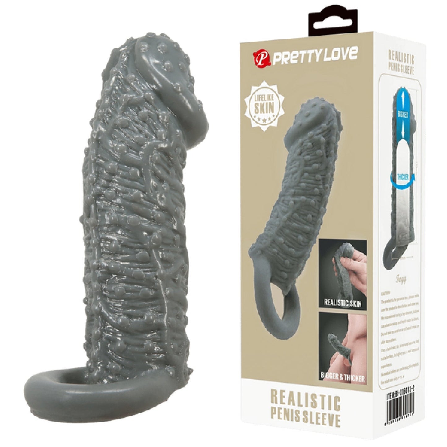 Realistic Penis Sleeve – Stretchy Thickening Penis Sleeve