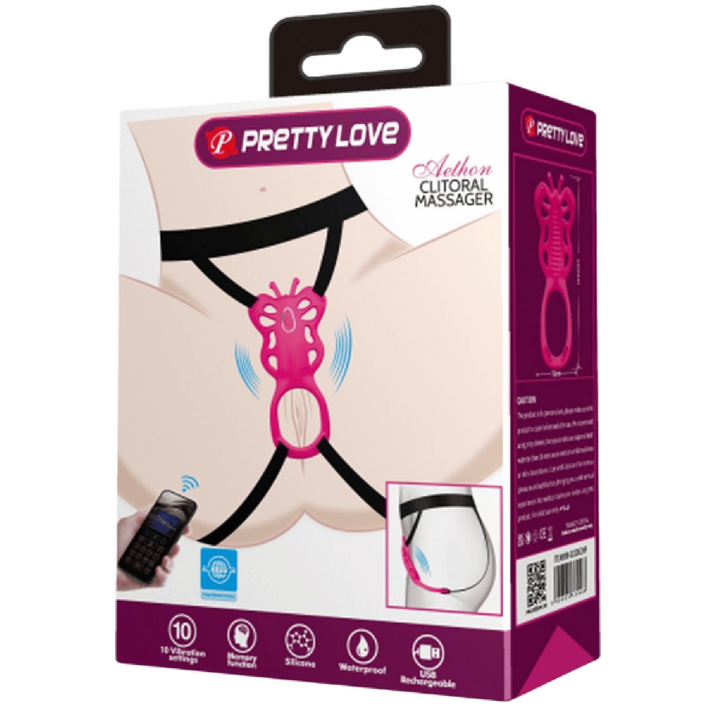 PrettyLove Aethon – Rechargeable Strap-On Butterfly Massager With App Control and 10 Vibration Patterns